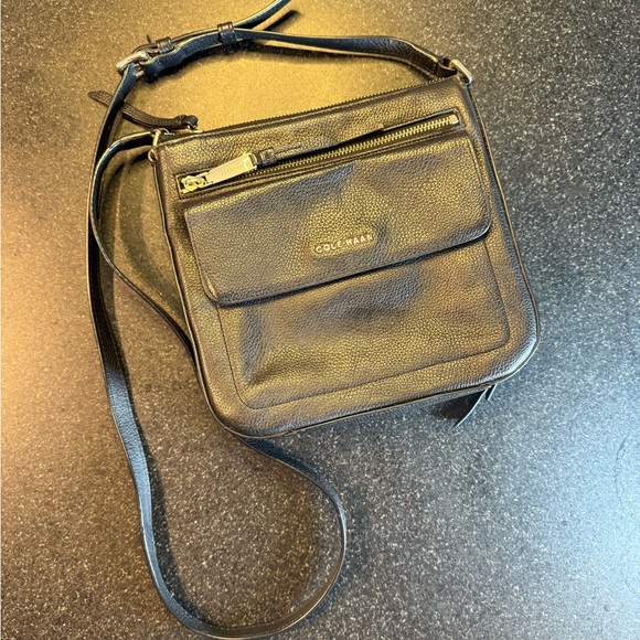 Cole Haan Dark Leather Messenger Bag - Picture 1 of 5